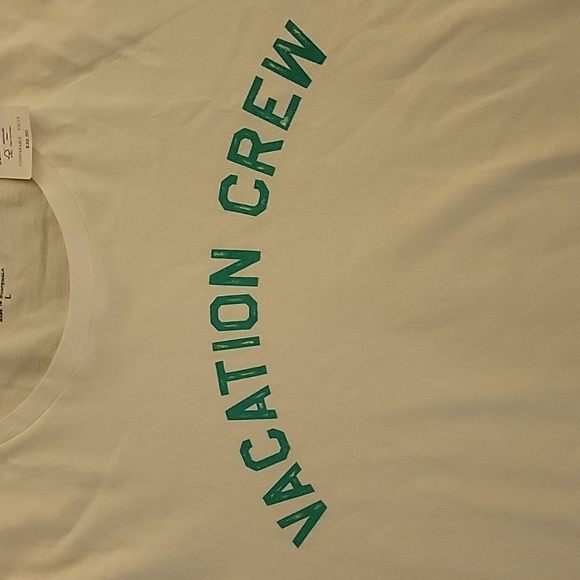 NWT J.Crew fun vacay tee. Sizes Large and Medium. Vacation Crew in faded green - Picture 6 of 14